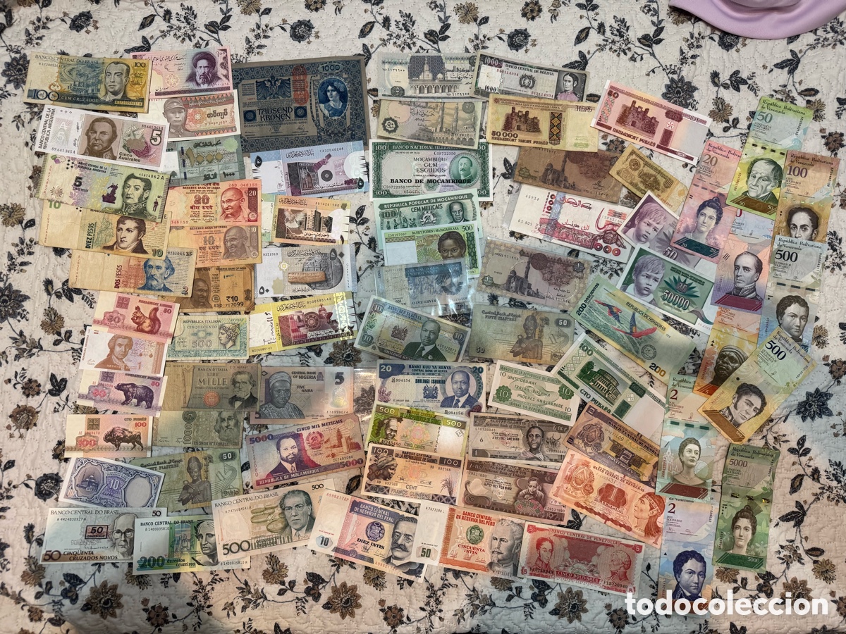 International Banknotes: LOTE DE 70 BILLETES DEL MUNDO &ndash; COLECCI&Oacute;N INTERNACIONAL