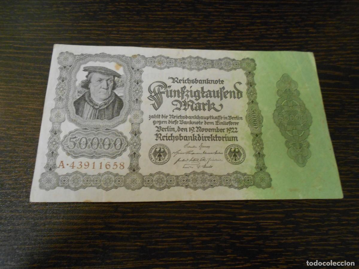 Billetes extranjeros: ALEMANIA-BILLETE ANTIGUO-PICK 79-50.000 MARCOS-1922-MBC