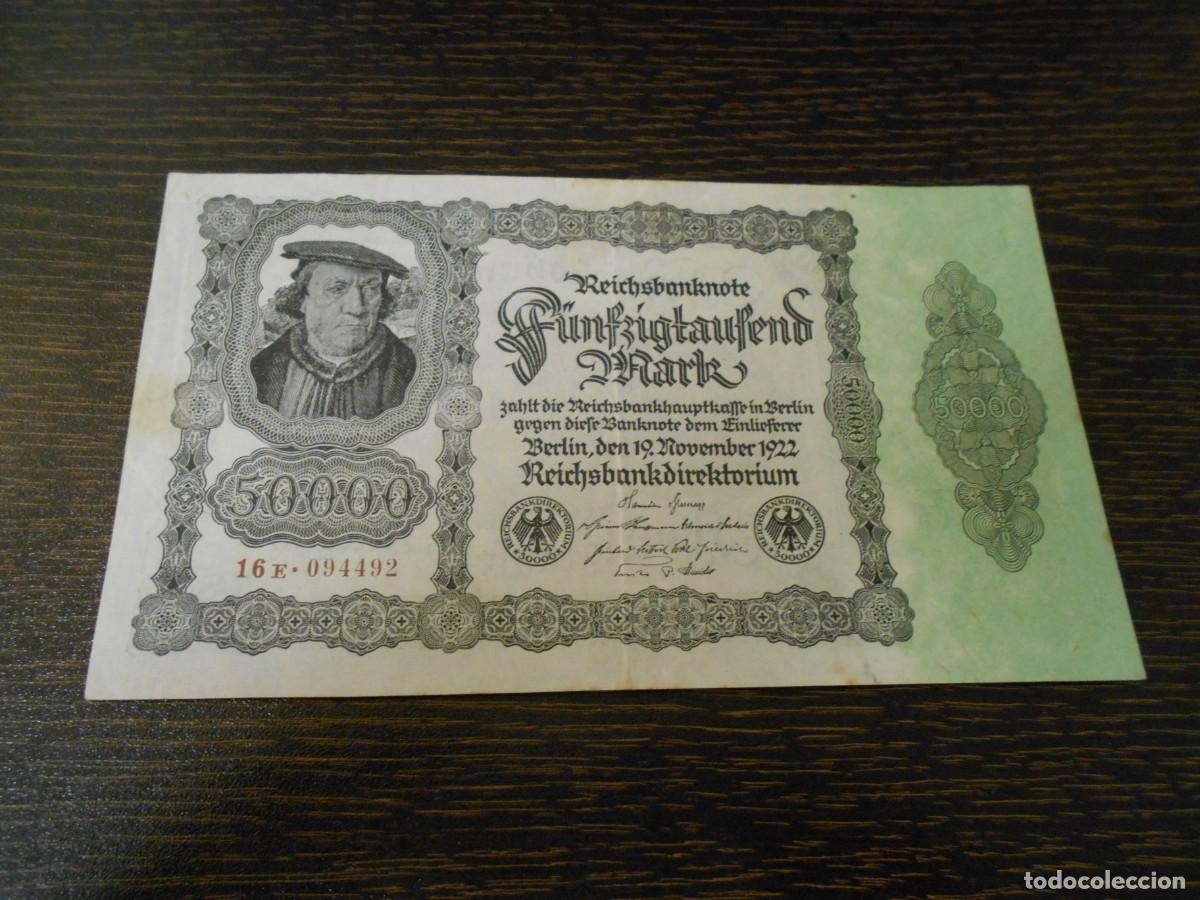 Billetes extranjeros: ALEMANIA-BILLETE ANTIGUO-PICK 79-50.000 MARCOS-1922-VARIANTE DE SERIE-MBC