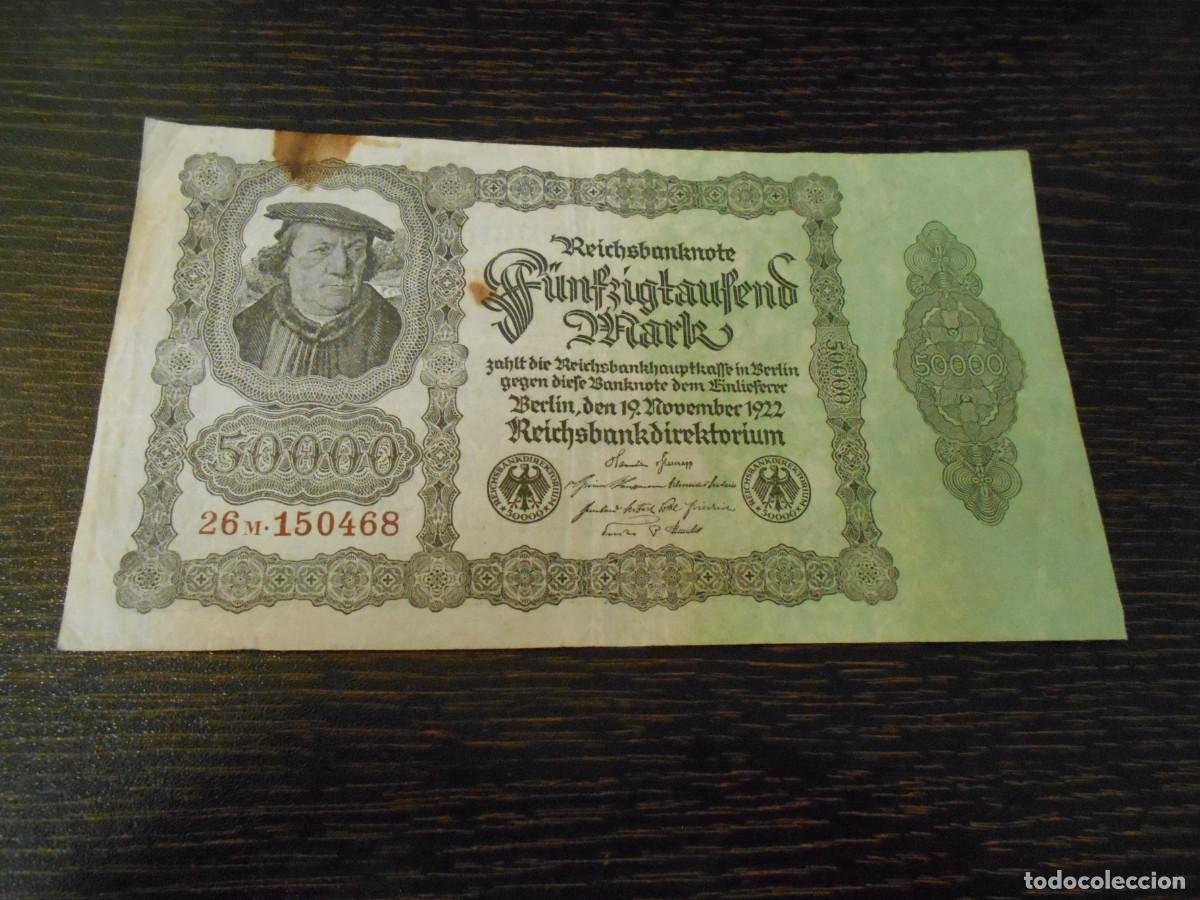 Billetes extranjeros: ALEMANIA-BILLETE ANTIGUO-PICK 79-50.000 MARCOS-1922-VARIANTE DE SERIE-RC