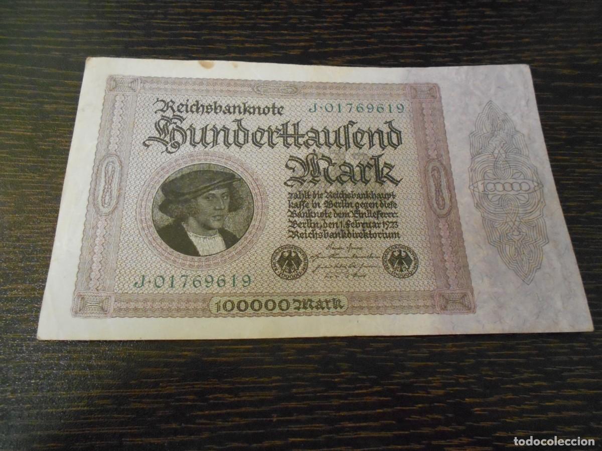 Billetes extranjeros: ALEMANIA-BILLETE ANTIGUO-PICK 83a-100.000 MARCOS-1923-MBC