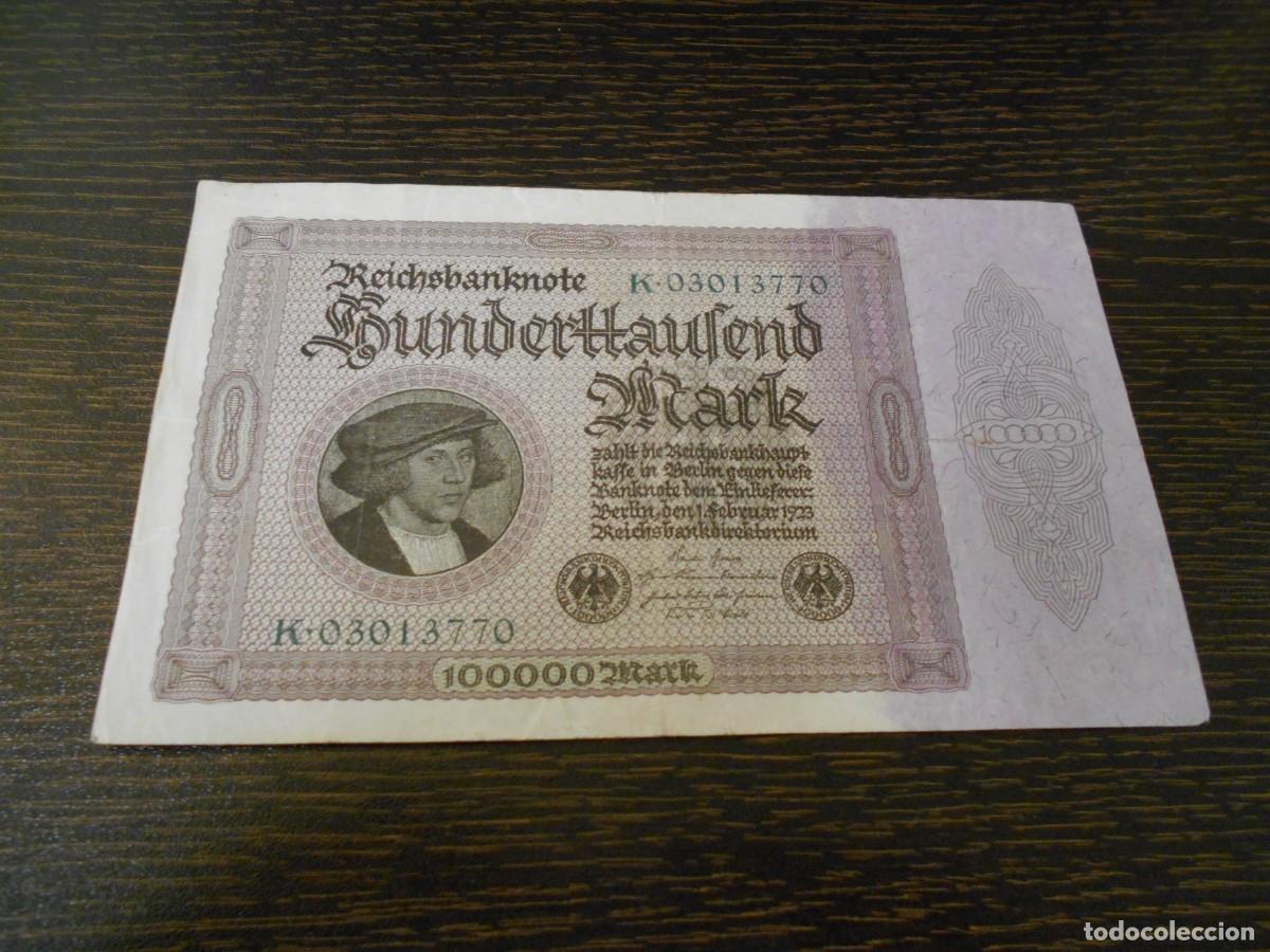 Billetes extranjeros: ALEMANIA-BILLETE ANTIGUO-PICK 83a-100.000 MARCOS-1923-MBC