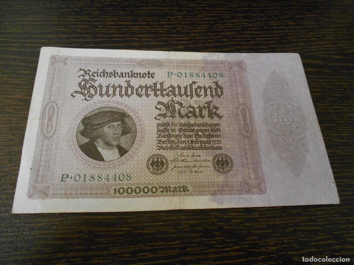 Billetes extranjeros: ALEMANIA-BILLETE ANTIGUO-PICK 83a-100.000 MARCOS-1923-BC