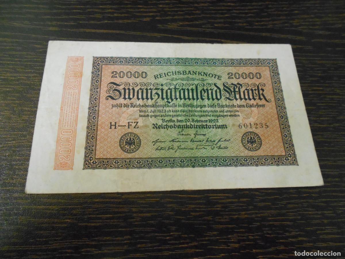 Billetes extranjeros: ALEMANIA-BILLETE ANTIGUO-PICK 85a-20.000 MARCOS-1923-BC