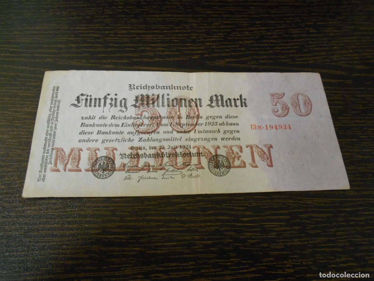 Billetes extranjeros: ALEMANIA-BILLETE ANTIGUO-PICK 98-50.000.000 MARCOS-VARIANTE DE SERIE-1923-MBC