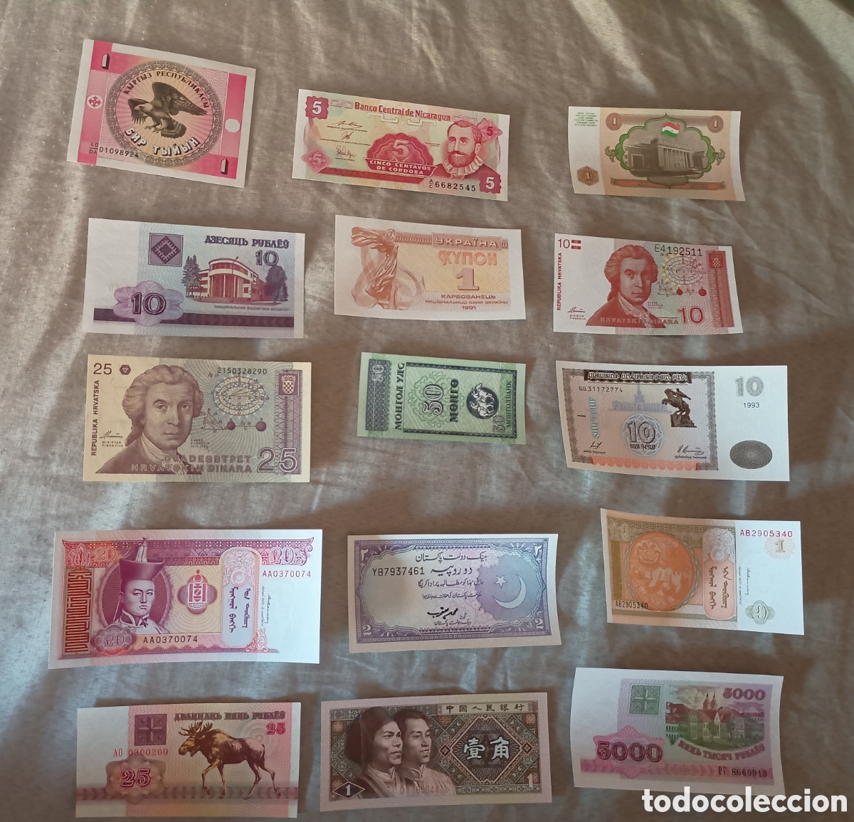 Billetes extranjeros: LOTE DE 15 BILLETES DIFERENTES MUNDIALES ORIGINALES - NUEVOS SIN CIRCULAR