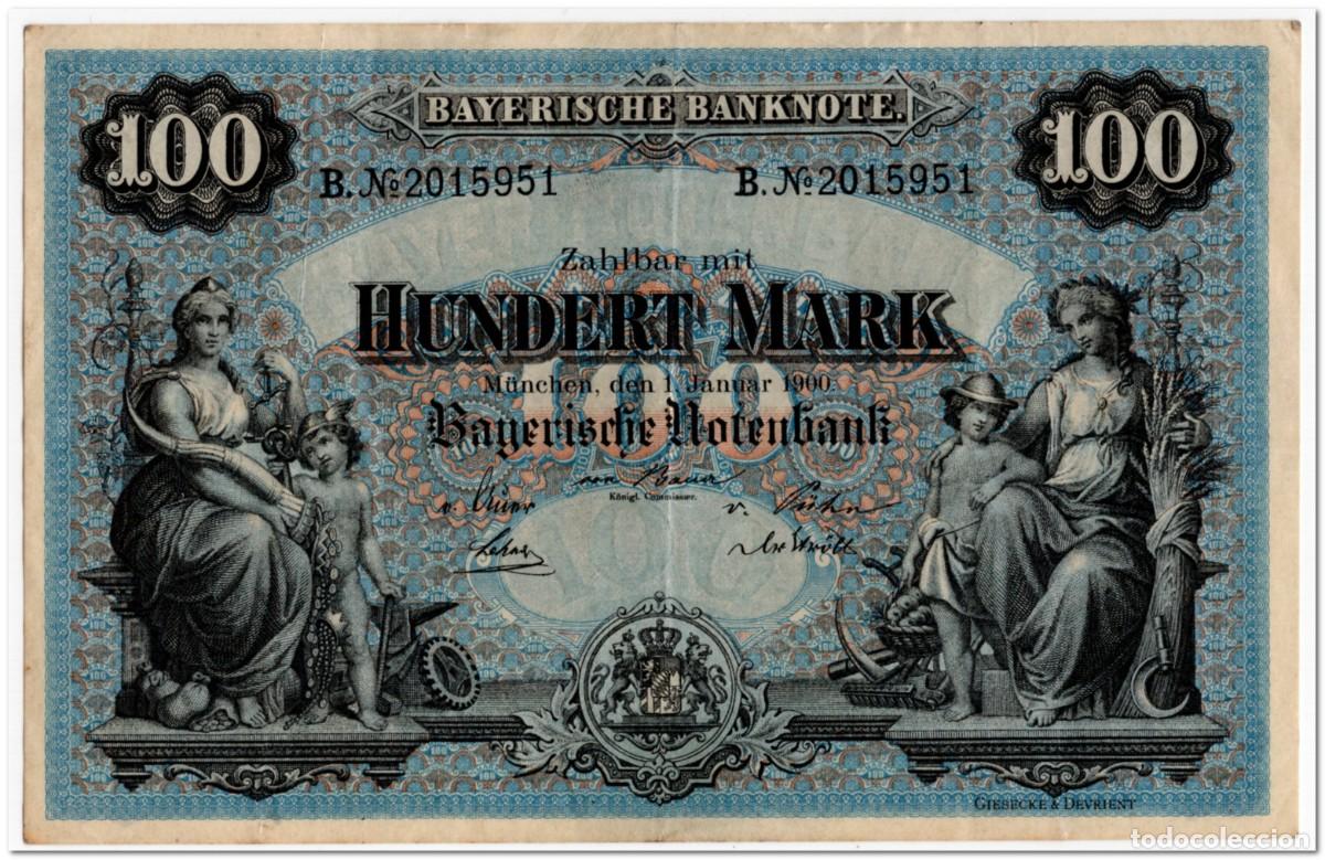 Billetes extranjeros: GERMANY,BAVARIA,MUNCHEN, 100 MARK 1900,P.S922,VF+
