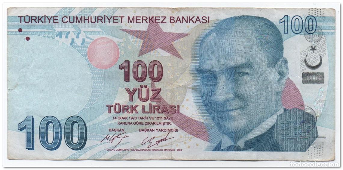 Billetes extranjeros: TURKEY,100 LIRA,2009,P.226,VF