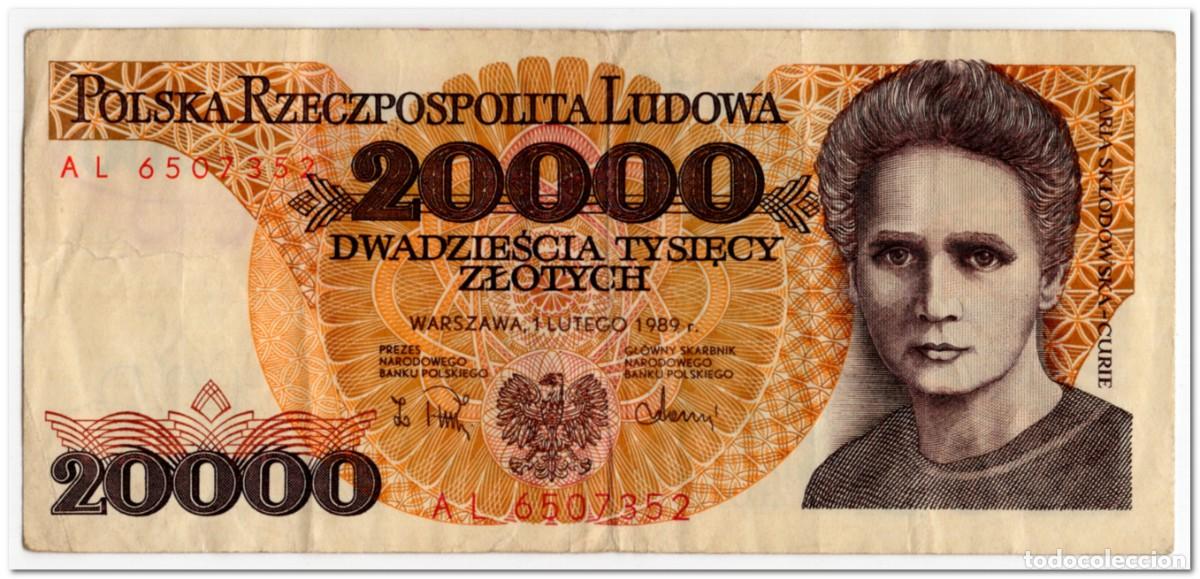 Billetes extranjeros: POLAND,20 000 ZLOTYCH,1989,P.152,aVF