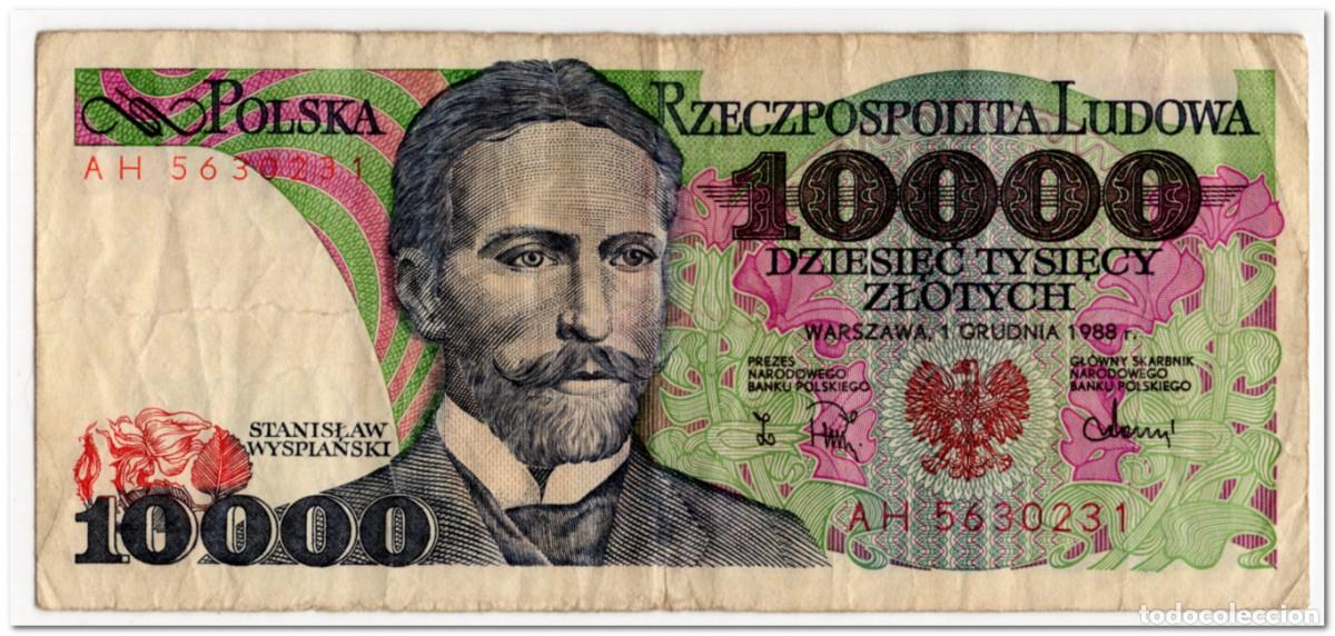 Billetes extranjeros: POLAND,10 000 ZLOTYCH,1988,P.151b,F+