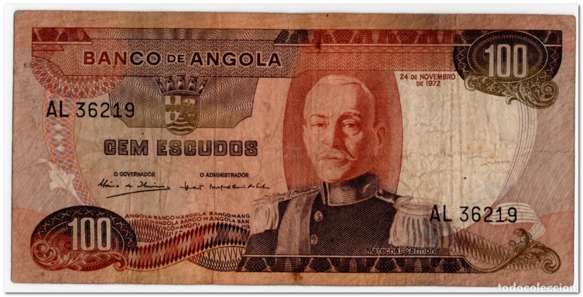 Billetes extranjeros: ANGOLA,100 ESCUDOS,1972,P.101,aF