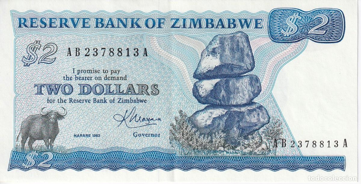 Billetes extranjeros: BILLETE DE ZIMBAWE DE 2 DOLLARS DEL A&Ntilde;O 1983 EN CALIDAD EBC