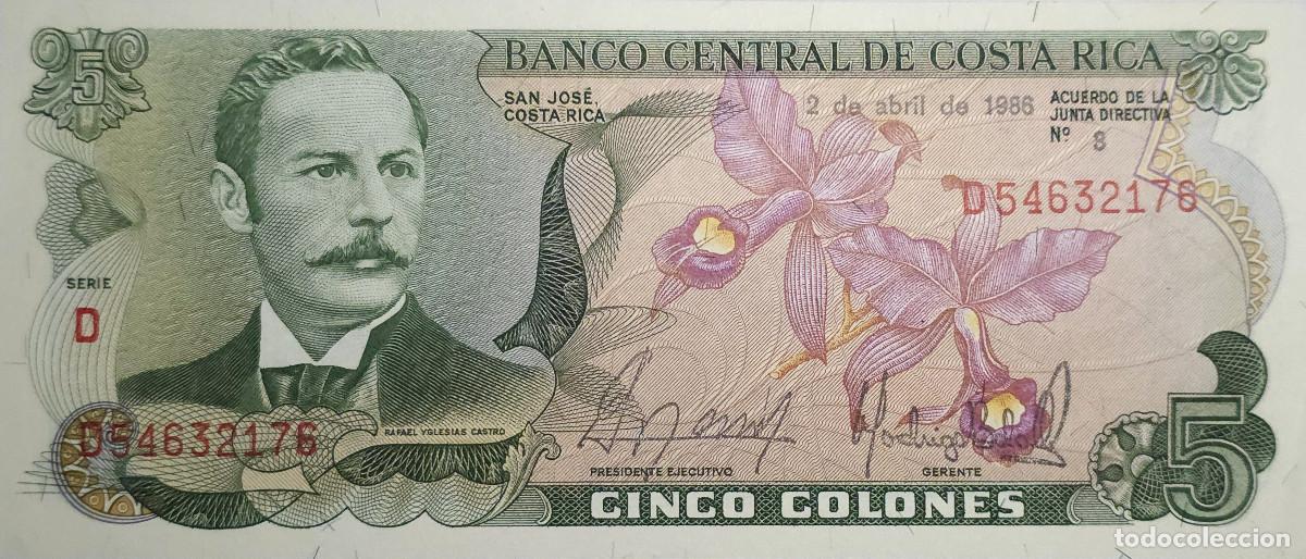Billetes extranjeros: BILLETE COSTA RICA CINCO COLONES 1986 SIN CIRCULAR
