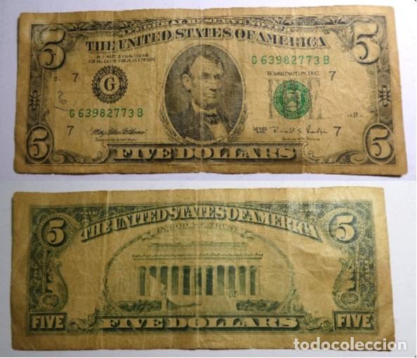 Billetes extranjeros: BILLETE USA ESTADOS UNIDOS 5 DOLARES 1995, circulado
