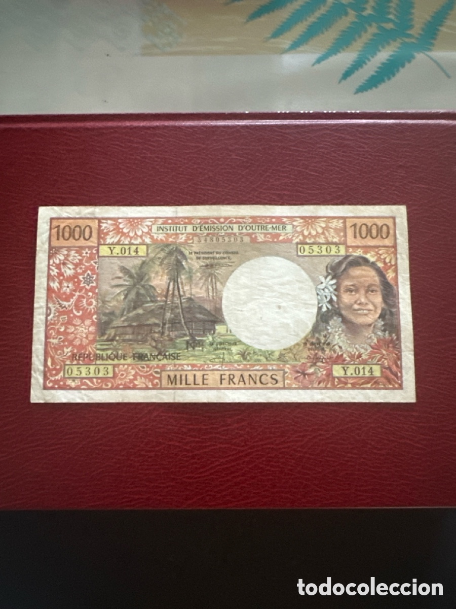 Internationale Banknoten: Billete de territorios franceses del pac&iacute;fico de 1000 francos