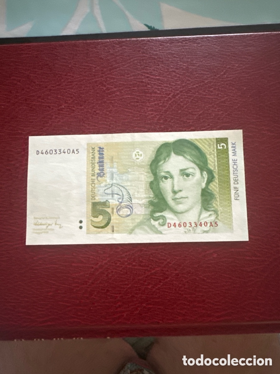 Billetes extranjeros: Billete de Alemania 5 marcos a&ntilde;o 1991