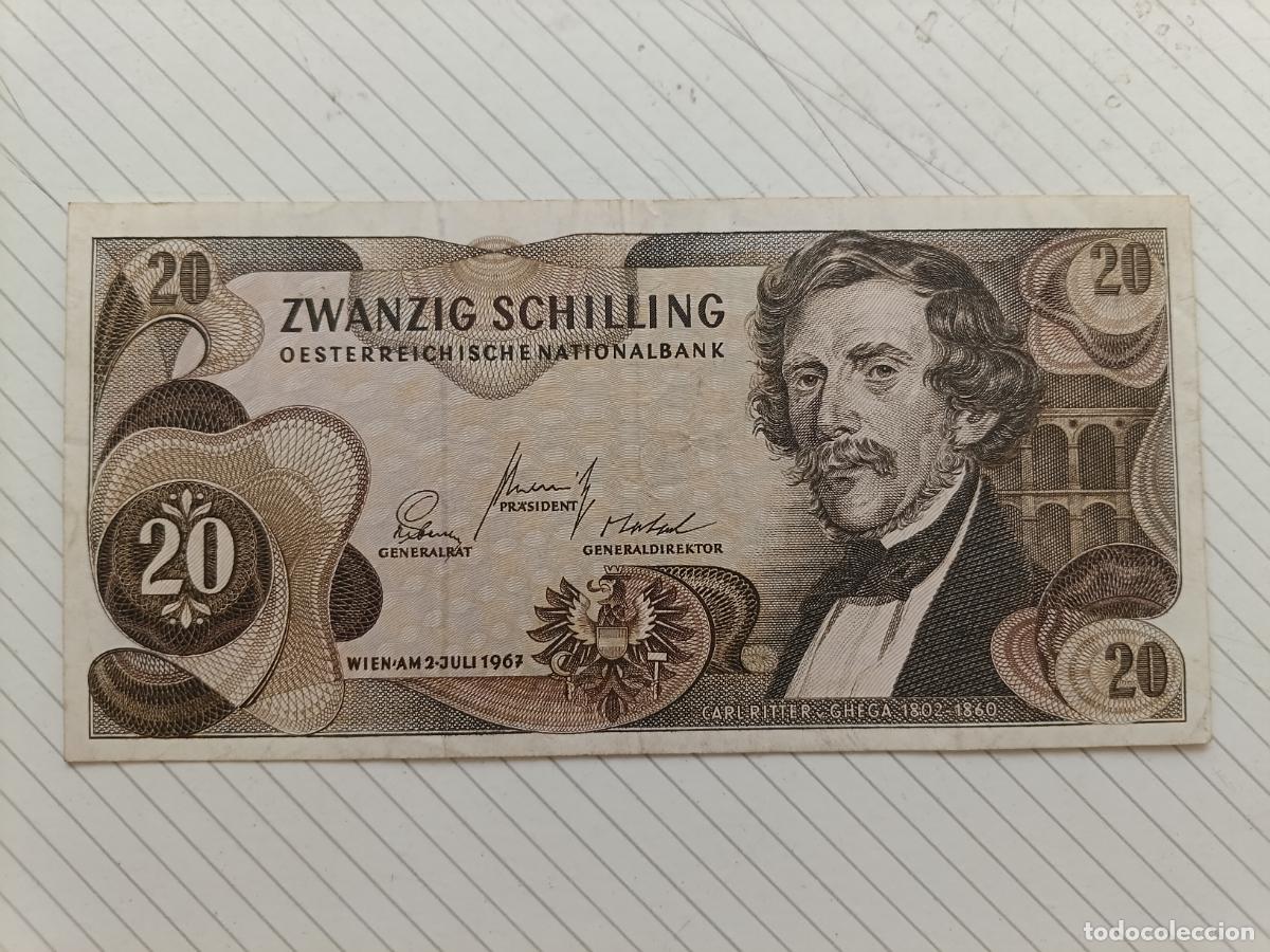 Billetes extranjeros: AUSTRIA. 20 shillings 2.7. 1967 (1968