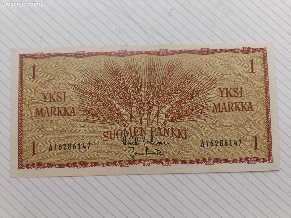 Billetes extranjeros: FINLANDIA. 1 markka 1963 S/C