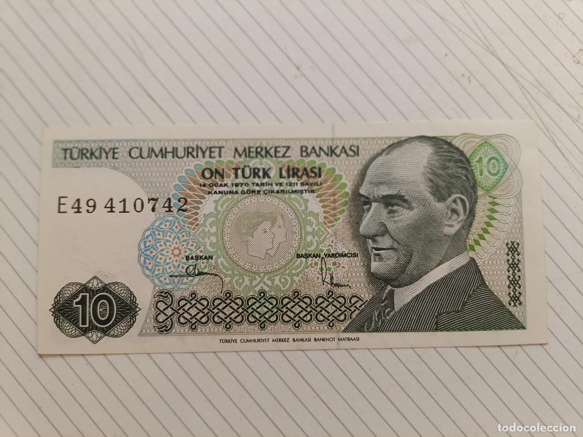 Billetes extranjeros: TURQUIA - 10 lira L.1970 SC