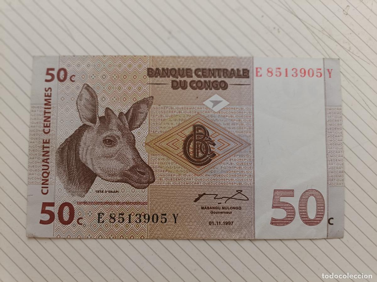 Billetes extranjeros: CONGO 50 CENTIMOS 1997 S/C