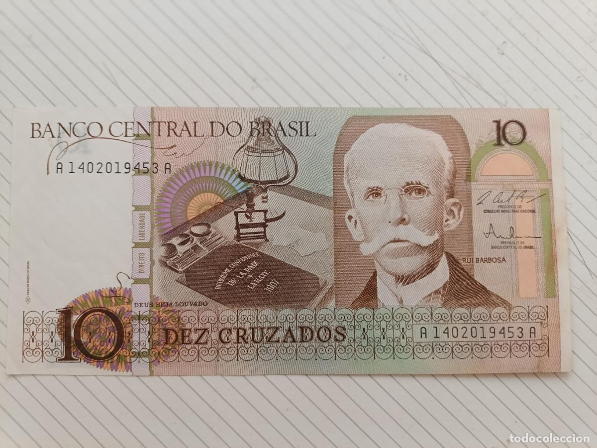 Billetes extranjeros: Brasil 10 cruzados SC-