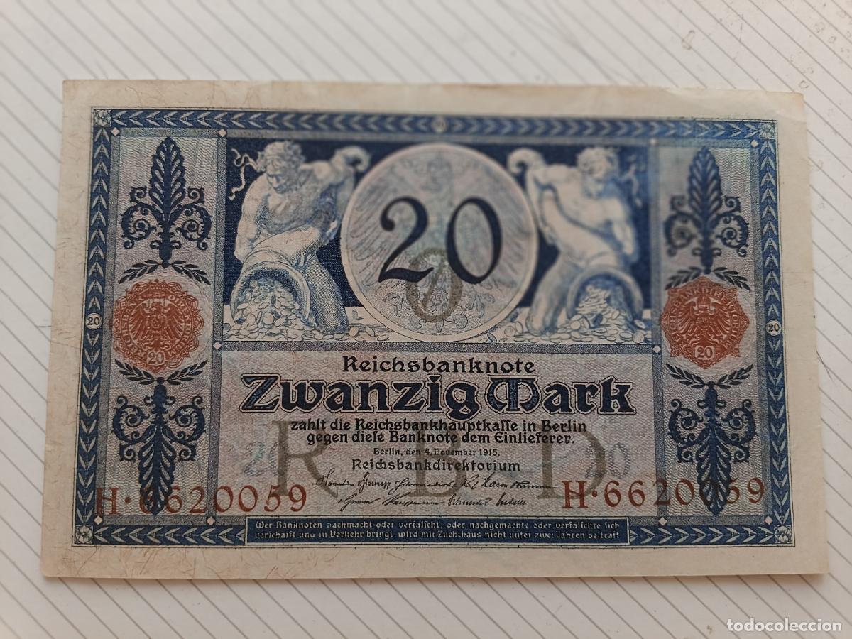 Billetes extranjeros: ALEMANIA (Imperio) - 20 MARCOS 1915 EBC-