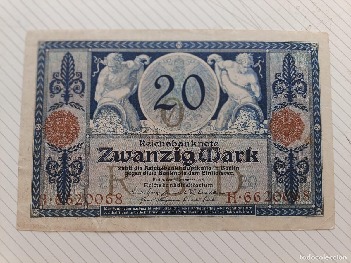 Billetes extranjeros: ALEMANIA (Imperio) - 20 MARCOS 1915 MBC