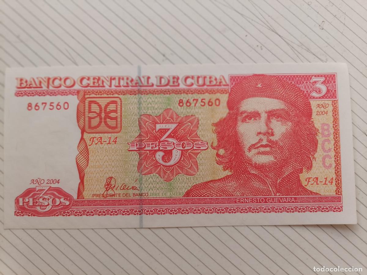Billetes extranjeros: CUBA 3 PESOS 2004.(ERNESTO GUEVARA) SC UNC