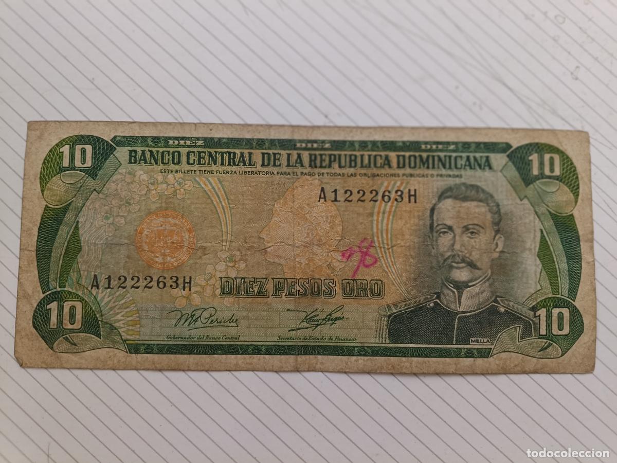 Billetes extranjeros: REPUBLICA DOMINICANA 10 Pesos 1978
