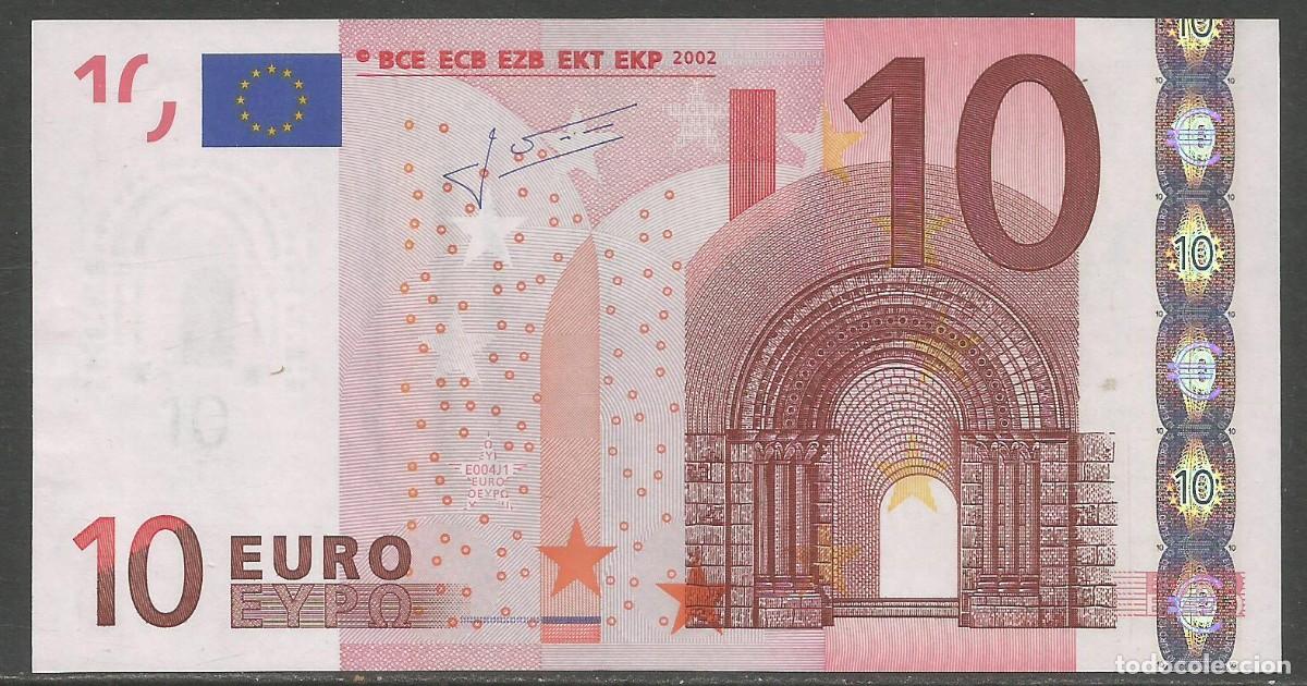 Billetes extranjeros: ALEMANIA 2002 - 10 EURO - SIN CIRCULAR - CODIGO - E004J1 - FIRMA: TRICHET