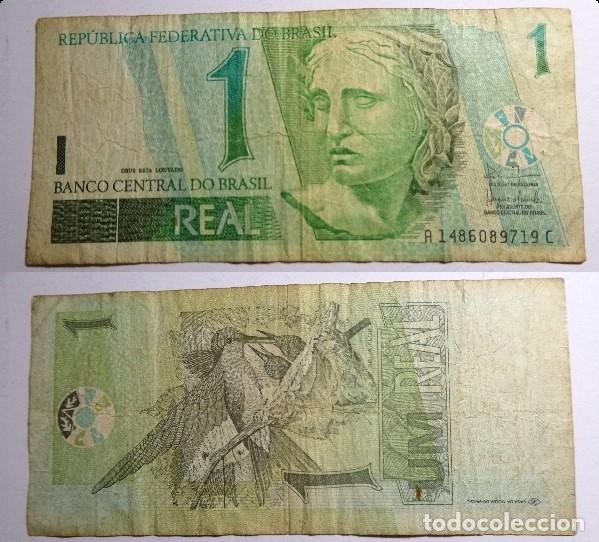 Billetes extranjeros: Billete de Brasil 1 Real, circulado