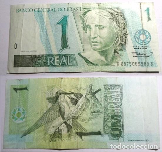 Billetes extranjeros: Billete de Brasil 1 Real, circulado