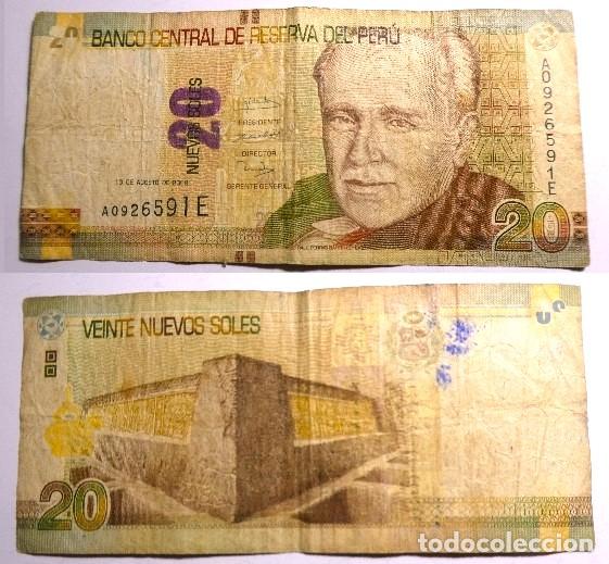 Billetes extranjeros: Billete de PERU 20 NUEVOS SOLES 2009, circulado