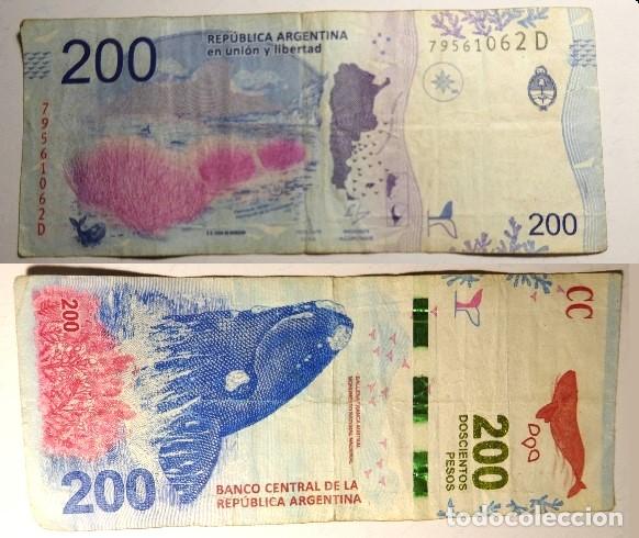 Billetes extranjeros: Billete de Argentina 200 pesos, circulado