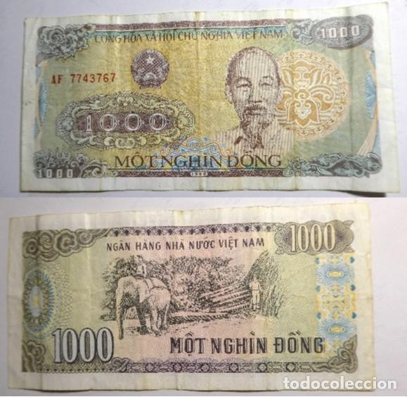 Billetes extranjeros: Billete de Viet Nam 1000 Dong 1988, circulado