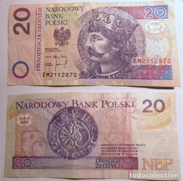 Billetes extranjeros: Billete de POLONIA 20 ZLOTYCH 1994, circulado