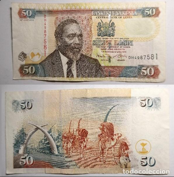 Internationale Banknoten: Billete de KENIA 50 Chelines ,Shillings 2010 , circulado