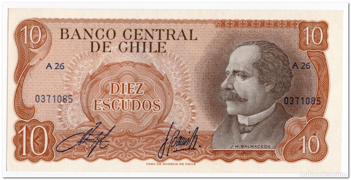 Billetes extranjeros: CHILE,10 ESCUDOS,1967-76,P.143,AU-UNC