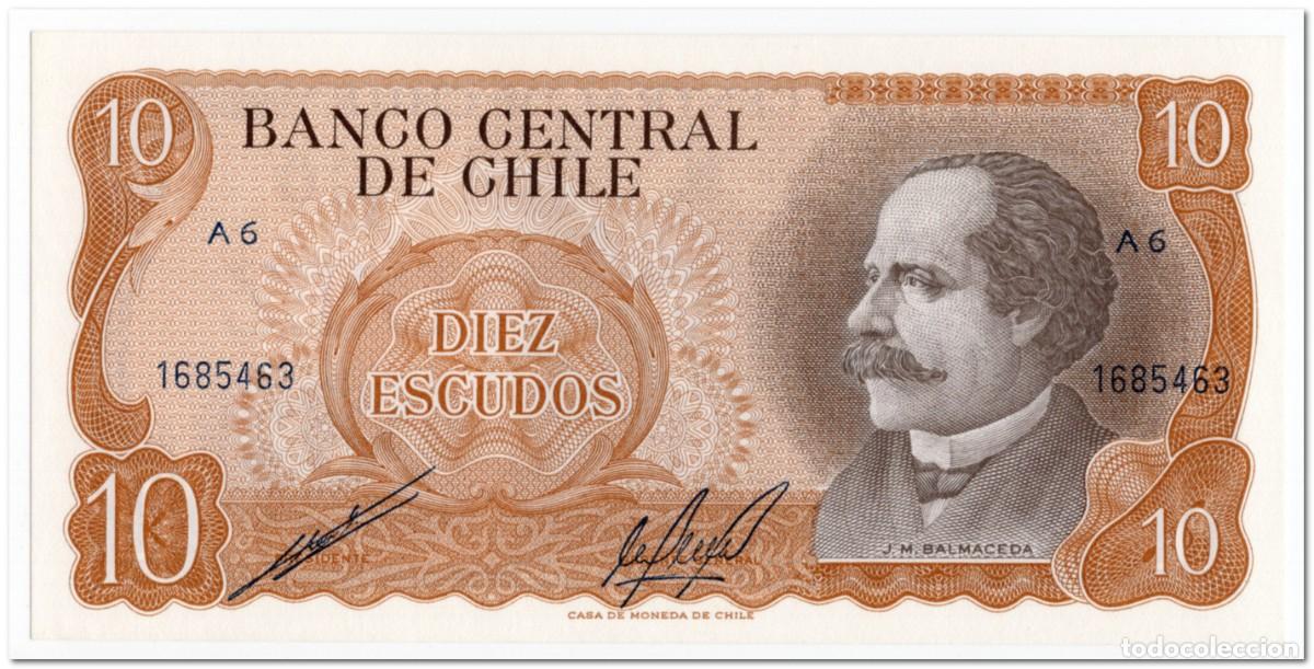 Billetes extranjeros: CHILE,10 ESCUDOS,1967-76,P.143,UNC
