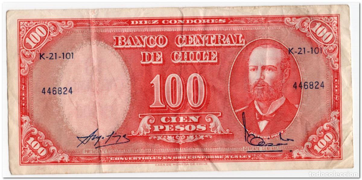 Billetes extranjeros: CHILE,10 CENTIMOS ON 100 PESOS,1960-61,P.127,VF