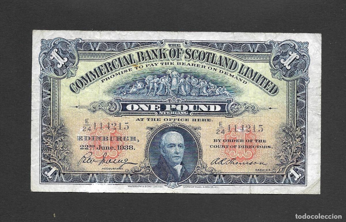 Billetes extranjeros: SCOTLAND ESCOCIA 1 POUND 1938 MBC-
