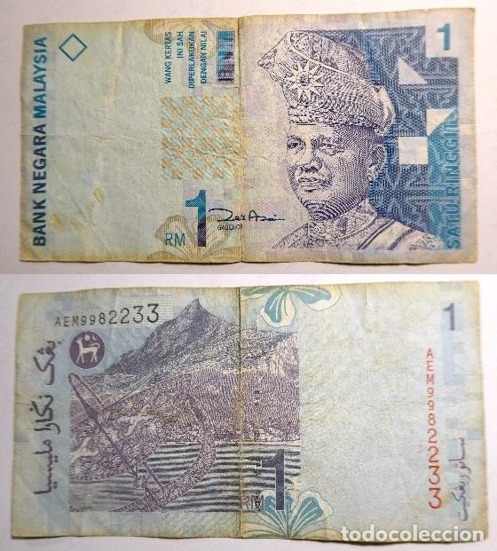 Billetes extranjeros: Billete de Malasia 1 Ringgit, circulado