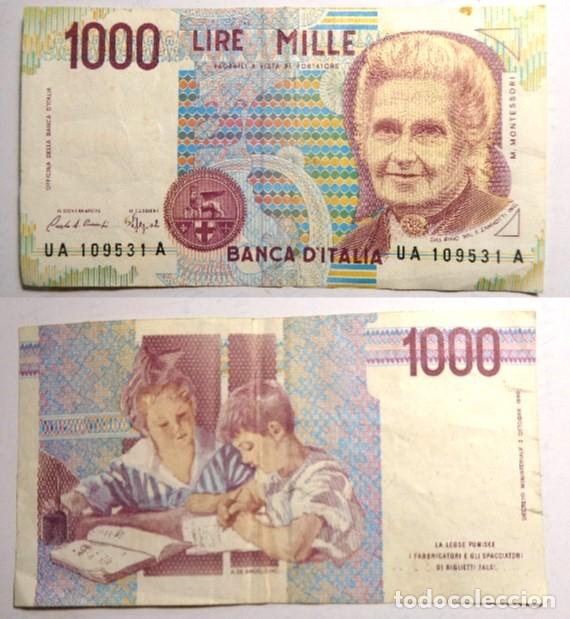 Billetes extranjeros: Billete de ITALIA 1000 LIRAS 1990., circulado