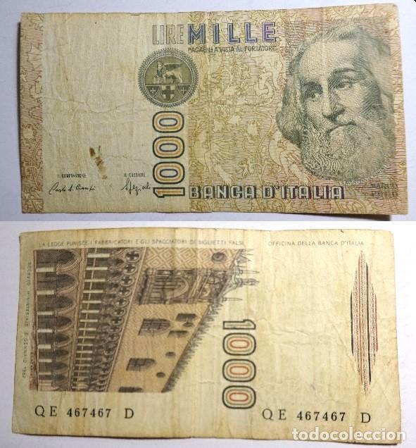 Billetes extranjeros: Billete de ITALIA 1000 LIRAS 1982.MARCO POLO , circulado