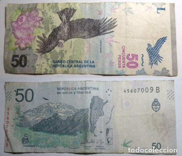 Billetes extranjeros: Billete de ARGENTINA 50 pesos 2018, circulado