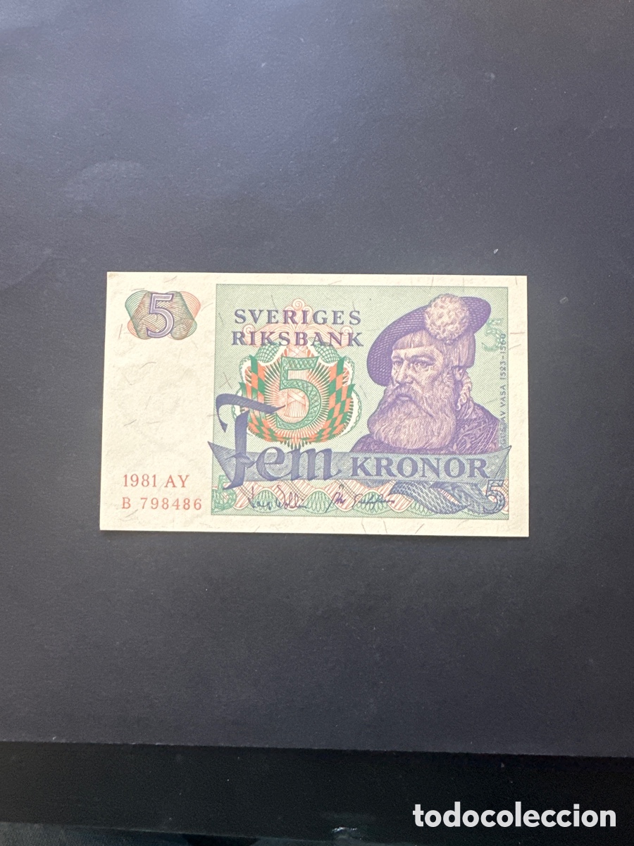 Billetes extranjeros: Billete de 5 coronas a&ntilde;o 1981 sin circular
