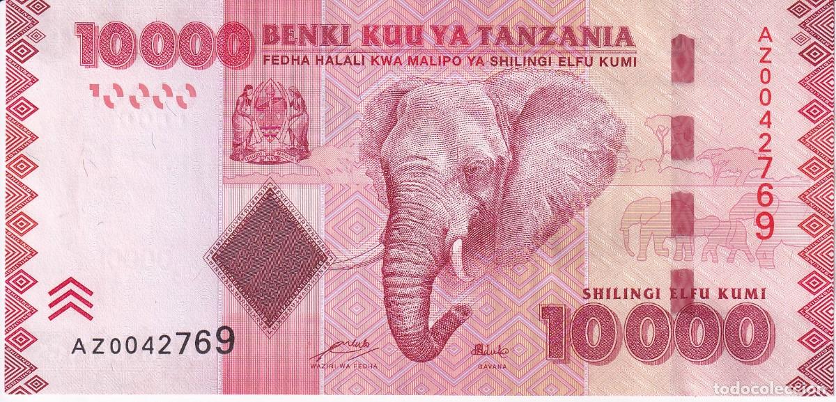 Billetes extranjeros: BILLETE DE TANZANIA DE 10000 SHILINGI DEL A&Ntilde;O 2010 SIN CIRCULAR (SC) ELEFANTE-ELEPHANT