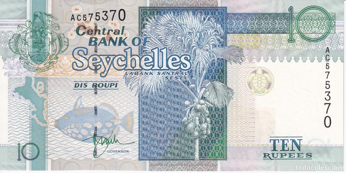Billetes extranjeros: BILLETE DE SEYCHELLES DE 10 RUPEES DEL A&Ntilde;O 1998 SIN CIRCULAR (SC)
