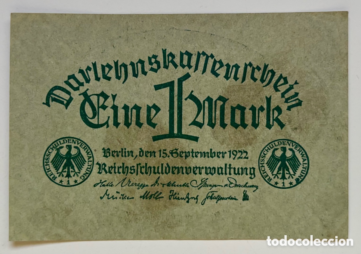 Billets internationaux: Billete ALEMANIA 1 Marco 1922 . Mark