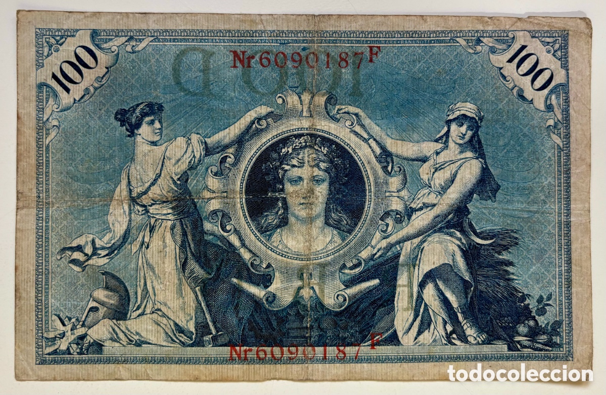 Billetes extranjeros: Billete ALEMANIA 100 Marcos 1908. Mark . Numeros rojos